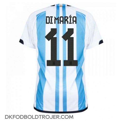 Billige Argentina Angel Di Maria #11 Hjemmebane Fodboldtrøjer VM 2022 Kortærmet